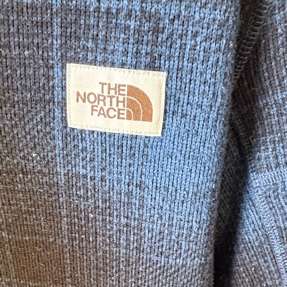 The North Face Men's Black and Blue Plaid Zip-Up Sweater - Picture 2 of 7